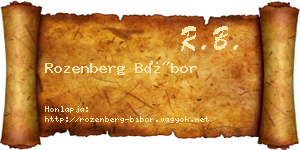 Rozenberg Bíbor névjegykártya